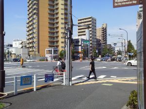 駅前の環七通り